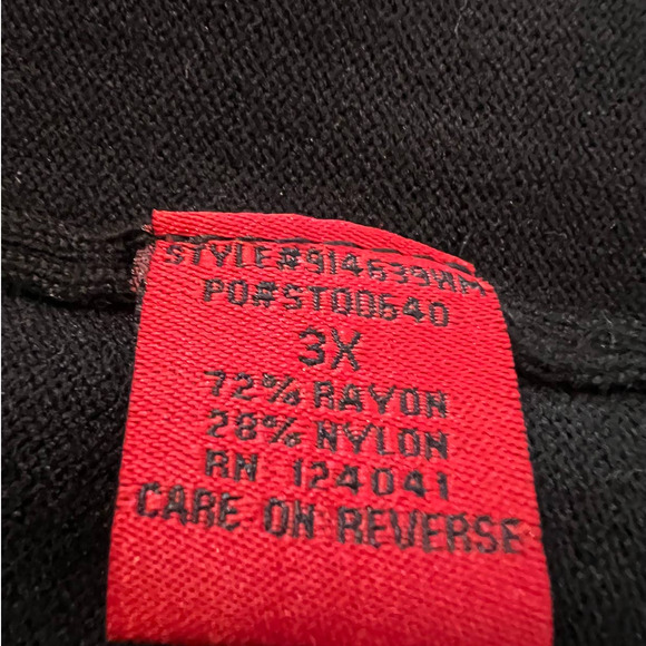 Red Women's Tunic Open Cardigan Size 3X in Black with Shawl Collar - Picture 5 of 6